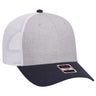 OTTO CAP 6 Panel Low Profile Mesh Back Trucker Hat OTTO 83 - 1239 Navy/HeatherGray/White OSFM - Adult Hats