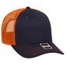 OTTO CAP 6 Panel Low Profile Mesh Back Trucker Hat OTTO 83 - 1239 Nvy/Nvy/Org OSFM - Adult Hats