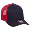 OTTO CAP 6 Panel Low Profile Mesh Back Trucker Hat OTTO 83 - 1239 Nvy/Nvy/Red OSFM - Adult Hats