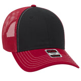 OTTO CAP 6 Panel Low Profile Mesh Back Trucker Hat OTTO 83 - 1239 Red/Blk/Red OSFM - Adult Hats