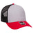 OTTO CAP 6 Panel Low Profile Mesh Back Trucker Hat OTTO 83 - 1239 Red/HeatherGry/Black OSFM - Adult Hats