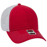 OTTO CAP 6 Panel Low Profile Mesh Back Trucker Hat OTTO 83 - 1239 Red/Red/Wht OSFM - Adult Hats