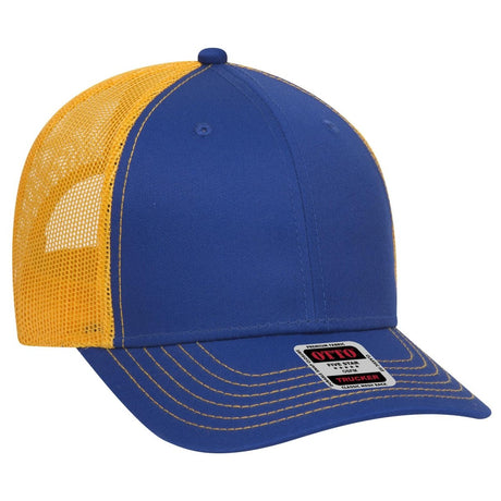 OTTO CAP 6 Panel Low Profile Mesh Back Trucker Hat OTTO 83 - 1239 Ryl/Ryl/Gld OSFM - Adult Hats