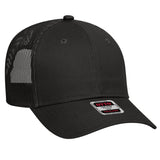 OTTO CAP 6 Panel Low Profile Mesh Back Trucker Hat OTTO 83 - 473 Black OSFM - Adult Hats