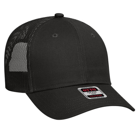 OTTO CAP 6 Panel Low Profile Mesh Back Trucker Hat OTTO 83 - 473 Black OSFM - Adult Hats
