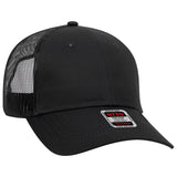 OTTO CAP 6 Panel Low Profile Mesh Back Trucker Hat OTTO 83 - 473 Black Young Adult Hats