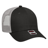 OTTO CAP 6 Panel Low Profile Mesh Back Trucker Hat OTTO 83 - 473 Blk/Blk/Gry OSFM - Adult Hats