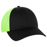 OTTO CAP 6 Panel Low Profile Mesh Back Trucker Hat OTTO 83 - 473 Blk/Blk/N.Grn OSFM - Adult Hats