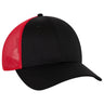 OTTO CAP 6 Panel Low Profile Mesh Back Trucker Hat OTTO 83 - 473 Blk/Blk/Red OSFM - Adult Hats