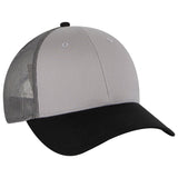 OTTO CAP 6 Panel Low Profile Mesh Back Trucker Hat OTTO 83 - 473 Blk/Gry/Ch.Gry OSFM - Adult Hats