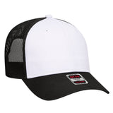 OTTO CAP 6 Panel Low Profile Mesh Back Trucker Hat OTTO 83 - 473 Blk/Wht/Blk OSFM - Adult Hats