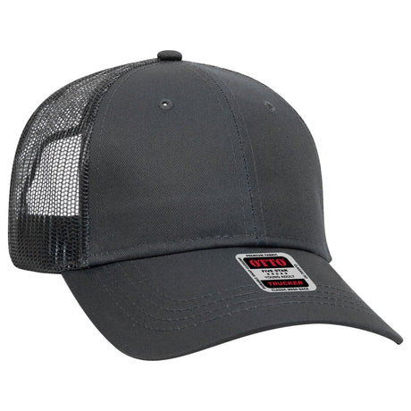 OTTO CAP 6 Panel Low Profile Mesh Back Trucker Hat OTTO 83 - 473 Char. Gray Young Adult Hats