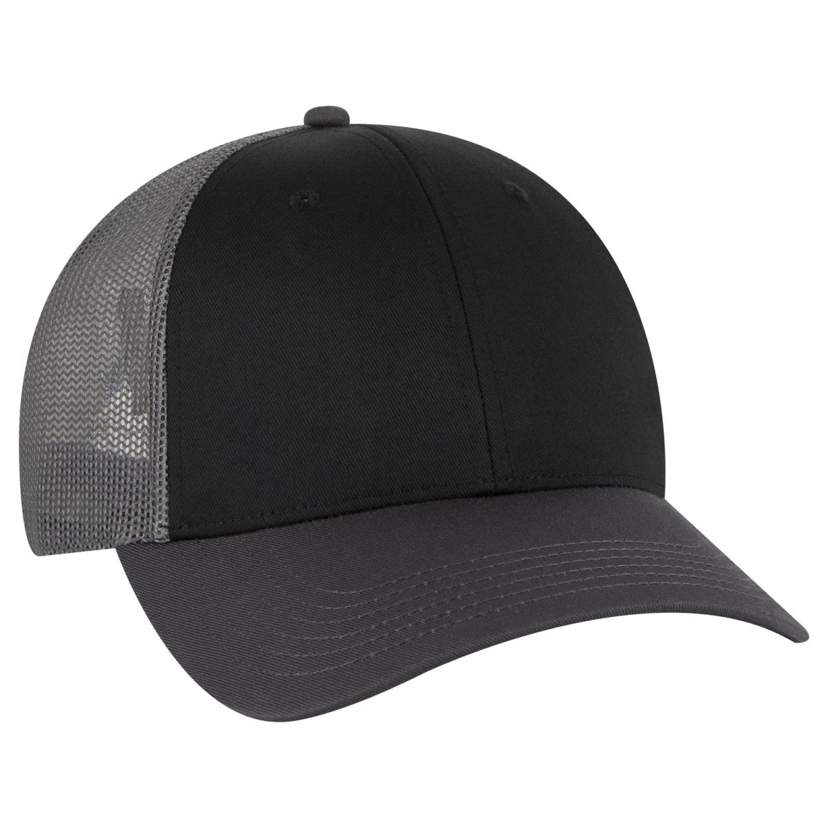 OTTO CAP 6 Panel Low Profile Mesh Back Trucker Hat OTTO 83 - 473 Ch.Gry/Blk/Ch.Gry OSFM - Adult Hats