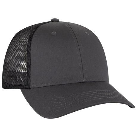 OTTO CAP 6 Panel Low Profile Mesh Back Trucker Hat OTTO 83 - 473 Ch.Gry/Ch.Gry/Blk OSFM - Adult Hats