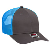 OTTO CAP 6 Panel Low Profile Mesh Back Trucker Hat OTTO 83 - 473 Ch.Gry/CH.Gry/N.Blu OSFM - Adult Hats