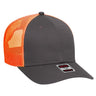 OTTO CAP 6 Panel Low Profile Mesh Back Trucker Hat OTTO 83 - 473 Ch.Gry/Ch.Gry/N.Org OSFM - Adult Hats
