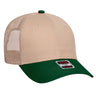 OTTO CAP 6 Panel Low Profile Mesh Back Trucker Hat OTTO 83 - 473 Dk.Grn/Kha OSFM - Adult Hats