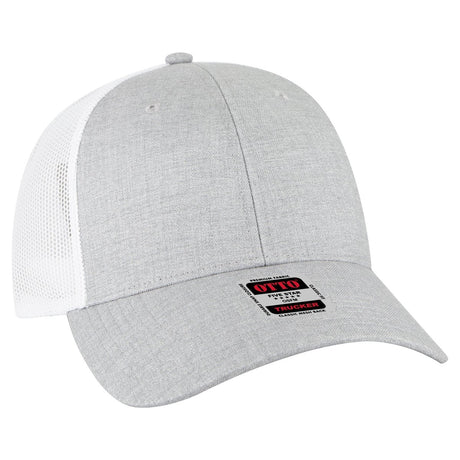 OTTO CAP 6 Panel Low Profile Mesh Back Trucker Hat OTTO 83 - 473 H. Gry/H. Gry/Wht OSFM - Adult Hats
