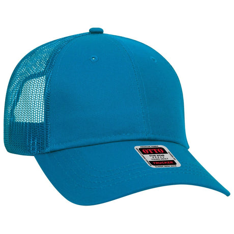 OTTO CAP 6 Panel Low Profile Mesh Back Trucker Hat OTTO 83 - 473 Lake Blue Young Adult Hats