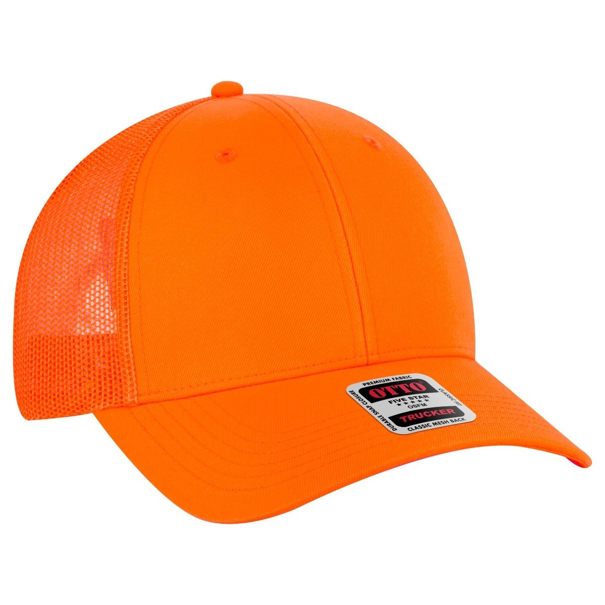 OTTO CAP 6 Panel Low Profile Mesh Back Trucker Hat OTTO 83 - 473 N. Orange OSFM - Adult Hats