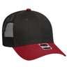 OTTO CAP 6 Panel Low Profile Mesh Back Trucker Hat OTTO 83 - 473 Red/Blk OSFM - Adult Hats