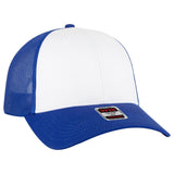 OTTO CAP 6 Panel Low Profile Mesh Back Trucker Hat OTTO 83 - 473 Ryl/Wht/Ryl OSFM - Adult Hats