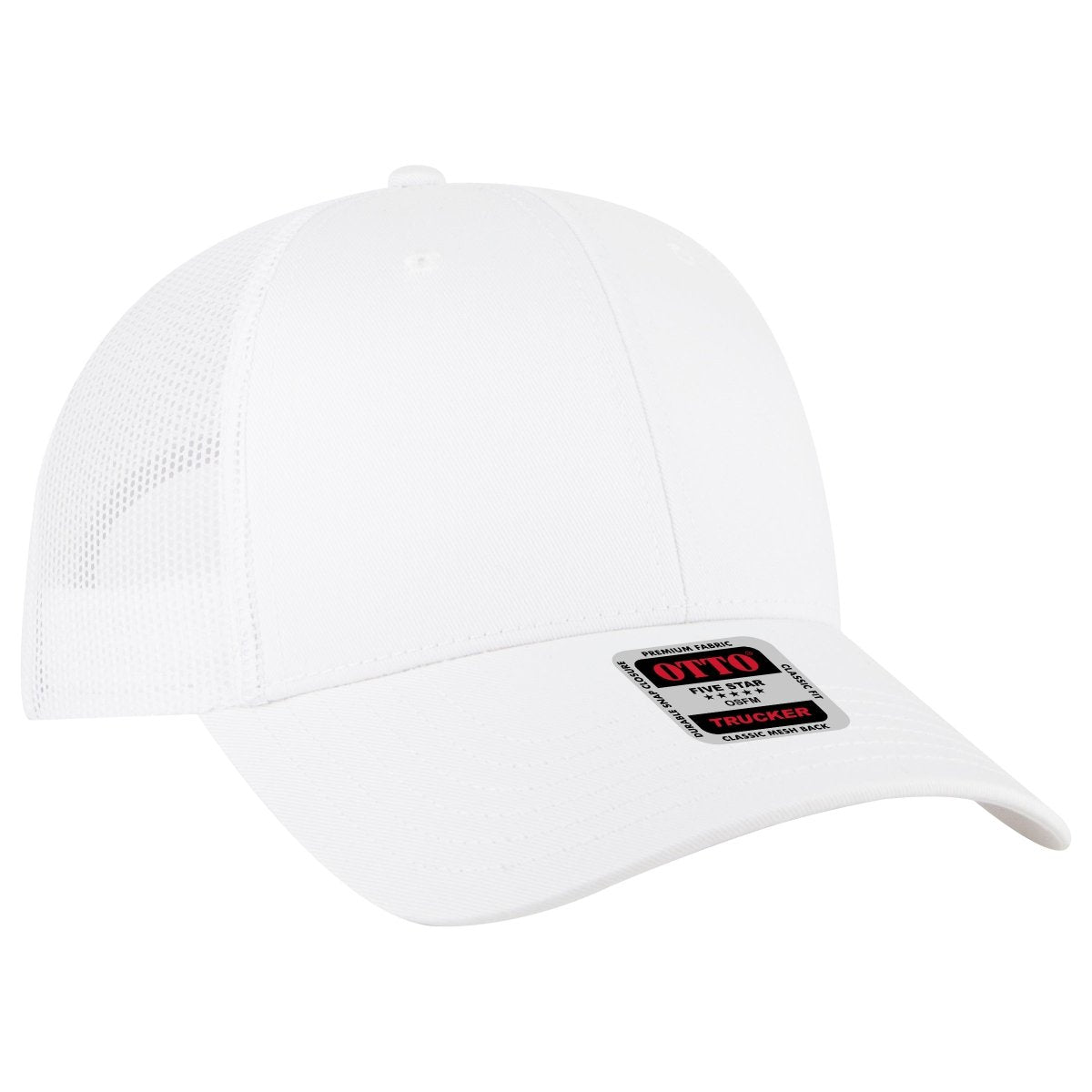 OTTO CAP 6 Panel Low Profile Mesh Back Trucker Hat OTTO 83 - 473 White OSFM - Adult Hats
