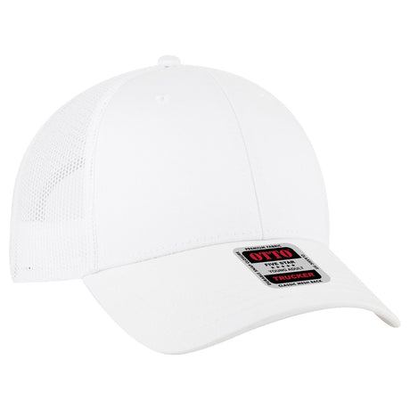 OTTO CAP 6 Panel Low Profile Mesh Back Trucker Hat OTTO 83 - 473 White Young Adult Hats
