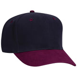 OTTO CAP 6 Panel Mid Profile Baseball Cap OTTO 27 - 008 Burg. Marn/Nvy OSFM - Adult Hats