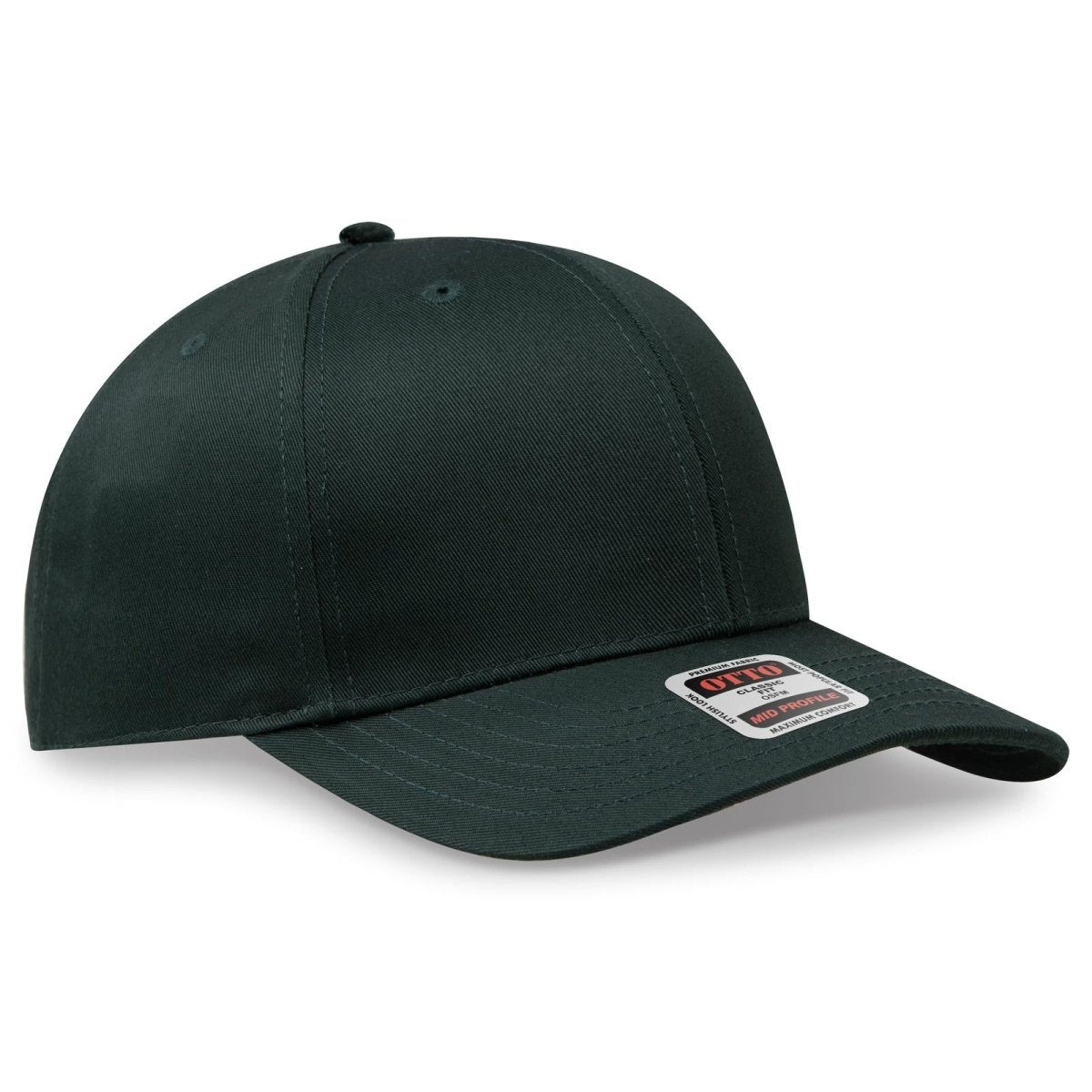 OTTO CAP 6 Panel Mid Profile Baseball Cap OTTO 27 - 079 Dk. Green OSFM - Adult Hats