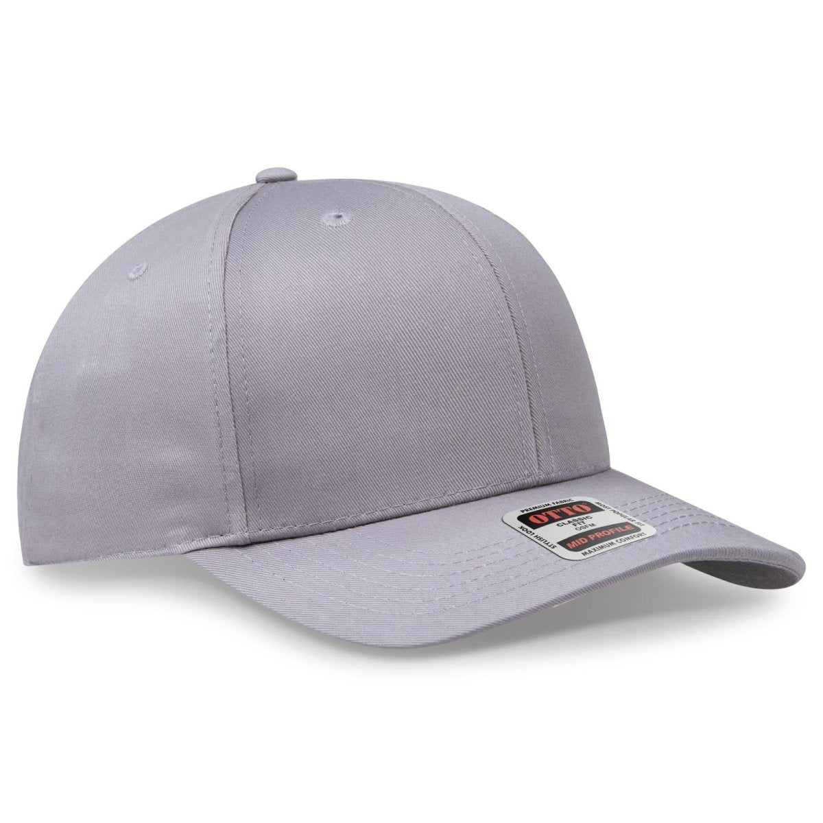 OTTO CAP 6 Panel Mid Profile Baseball Cap OTTO 27 - 079 Gray OSFM - Adult Hats