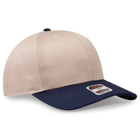 OTTO CAP 6 Panel Mid Profile Baseball Cap OTTO 27 - 079 Nvy/Kha OSFM - Adult Hats