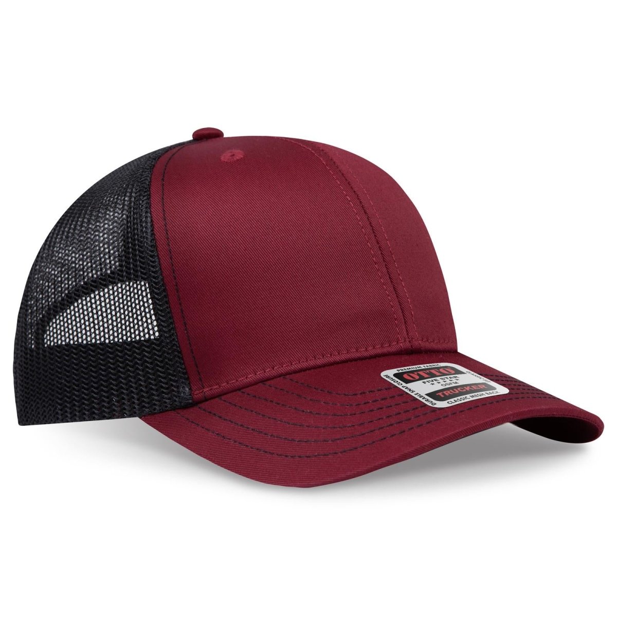 OTTO CAP 6 Panel Mid Profile Mesh Back Trucker Hat OTTO 112 - 1 Bg.Mrn/Bg.Mrn/Blk OSFM - Adult Hats