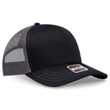OTTO CAP 6 Panel Mid Profile Mesh Back Trucker Hat OTTO 112 - 1 Blk/Blk/Ch.Gry Young Adult Hats