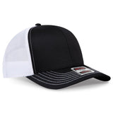 OTTO CAP 6 Panel Mid Profile Mesh Back Trucker Hat OTTO 112 - 1 Blk/Blk/Wht OSFM - Adult Hats