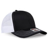 OTTO CAP 6 Panel Mid Profile Mesh Back Trucker Hat OTTO 112 - 1 Blk/Blk/Wht OSFM - Adult Hats