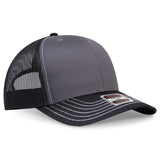 OTTO CAP 6 Panel Mid Profile Mesh Back Trucker Hat OTTO 112 - 1 Blk/Ch.Gry/Blk OSFM - Adult Hats