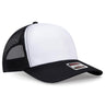 OTTO CAP 6 Panel Mid Profile Mesh Back Trucker Hat OTTO 112 - 1 Blk/Wht/Blk OSFM - Adult Hats