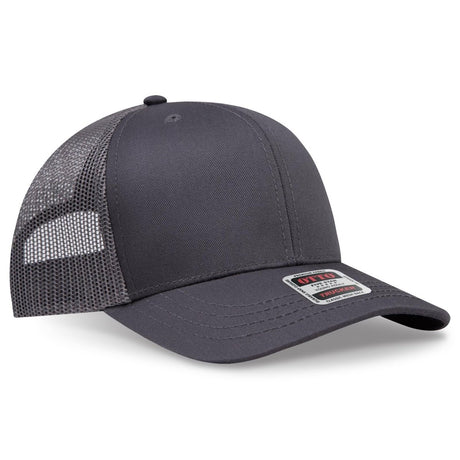 OTTO CAP 6 Panel Mid Profile Mesh Back Trucker Hat OTTO 112 - 1 Char. Gray Young Adult Hats