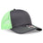 OTTO CAP 6 Panel Mid Profile Mesh Back Trucker Hat OTTO 112 - 1 Ch.Gry/Ch.Gry/N.Grn OSFM - Adult Hats