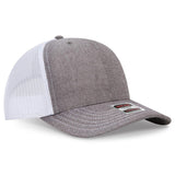 OTTO CAP 6 Panel Mid Profile Mesh Back Trucker Hat OTTO 112 - 1 Ch.Gry/Wht OSFM - Adult Hats