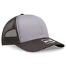 OTTO CAP 6 Panel Mid Profile Mesh Back Trucker Hat OTTO 112 - 1 Dk.Ol.Grn/Gry/Dk.Ol.Grn OSFM - Adult Hats
