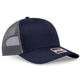 OTTO CAP 6 Panel Mid Profile Mesh Back Trucker Hat OTTO 112 - 1 Nvy/Nvy/Ch.Gry OSFM - Adult Hats