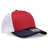 OTTO CAP 6 Panel Mid Profile Mesh Back Trucker Hat OTTO 112 - 1 Nvy/Red/Wht OSFM - Adult Hats