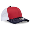 OTTO CAP 6 Panel Mid Profile Mesh Back Trucker Hat OTTO 112 - 1 Nvy/Red/Wht OSFM - Adult Hats