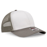 OTTO CAP 6 Panel Mid Profile Mesh Back Trucker Hat OTTO 112 - 1 Ol.Grn/Lt.Khk/Ol.Grn OSFM - Adult Hats