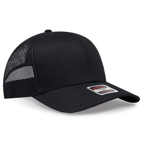 OTTO CAP 6 Panel Mid Profile Mesh Back Trucker Hat OTTO 30 - 287 Black OSFM - Adult Hats