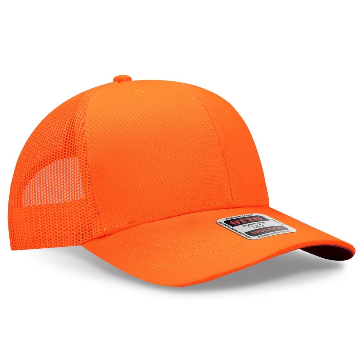 OTTO CAP 6 Panel Mid Profile Mesh Back Trucker Hat OTTO 30 - 287 N. Orange OSFM - Adult Hats