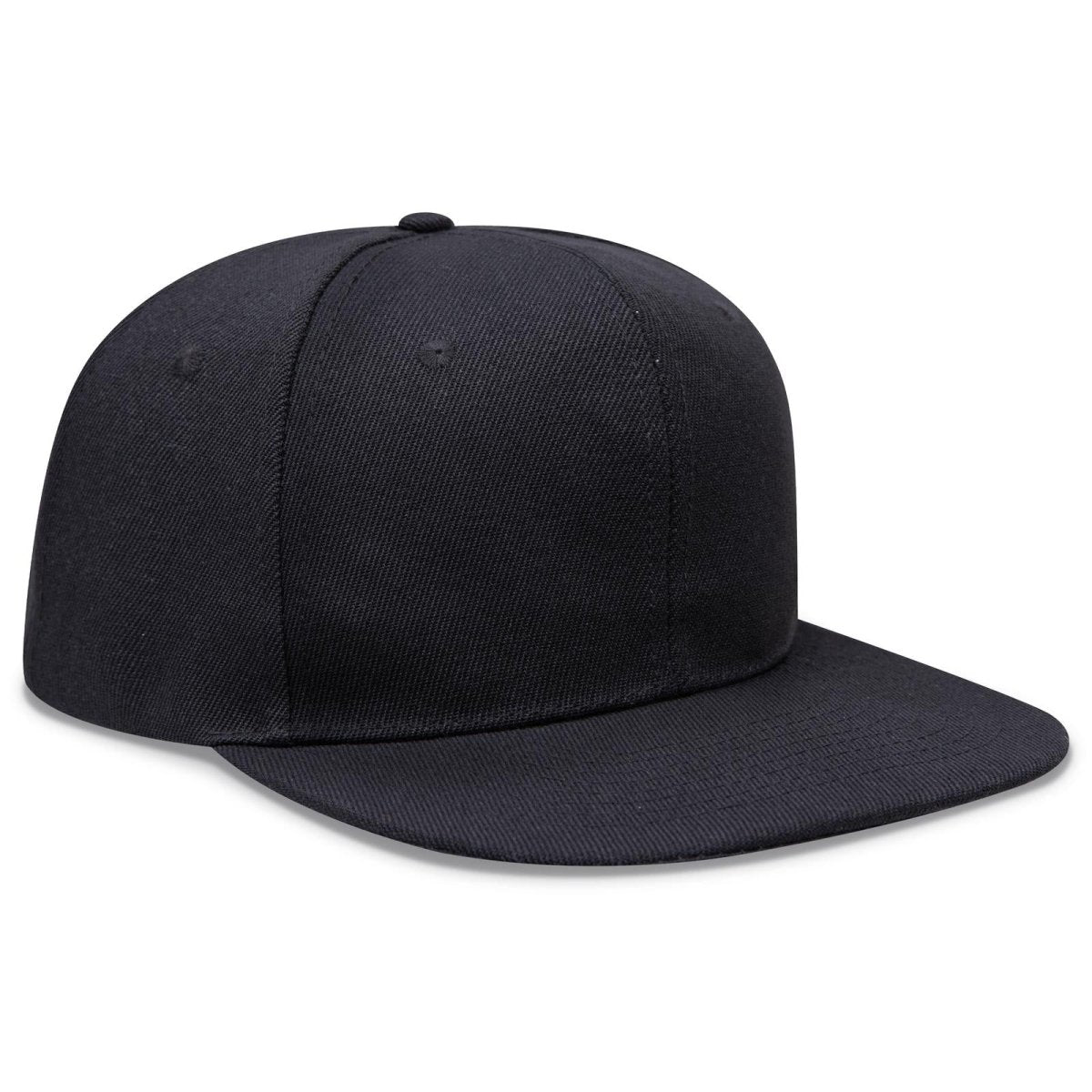 OTTO CAP 6 Panel Mid Profile Snapback Hat OTTO 125 - 1137 Black OSFM - Adult Hats