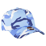 OTTO CAP Camouflage 6 Panel Low Profile Baseball Cap OTTO 78 - 353 Aqua/Lk Blu OSFM - Adult Hats